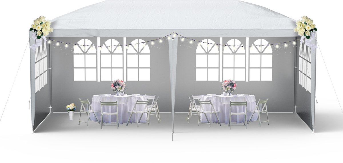Froadp 3x6m Paviljoen Tent Tuintent Feesttent Biertent Partytent Verenigingstent Tuinpaviljoen antraciet