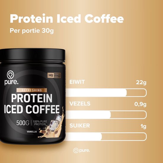 Pure. Protein Iced Coffee - 500 gram - 22g Whey Proteine - 80mg cafeïne - koffie van Pure — afbeelding 3
