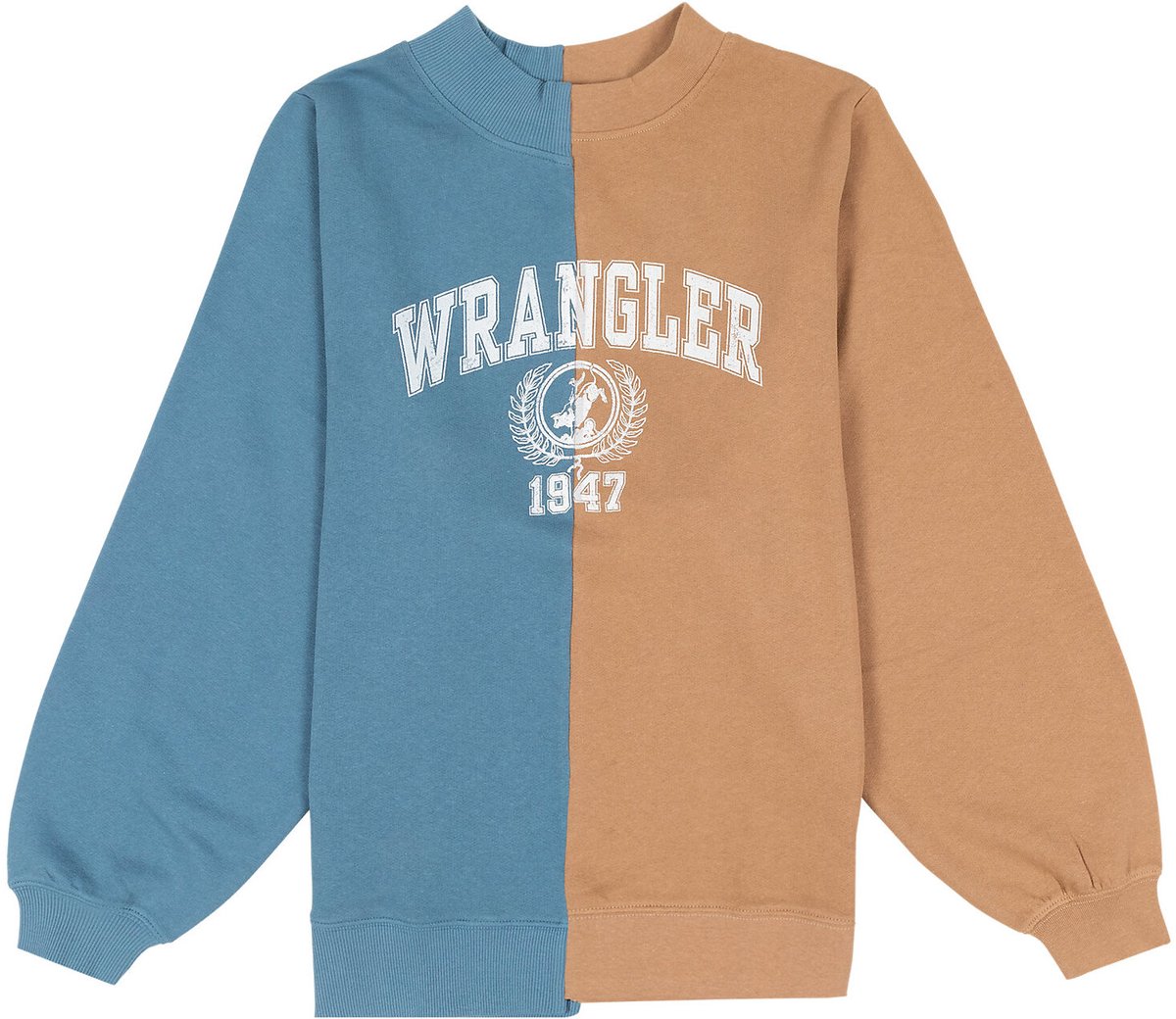 Sweatshirt dameskleding met ronde hals Wrangler 2Way Blauw