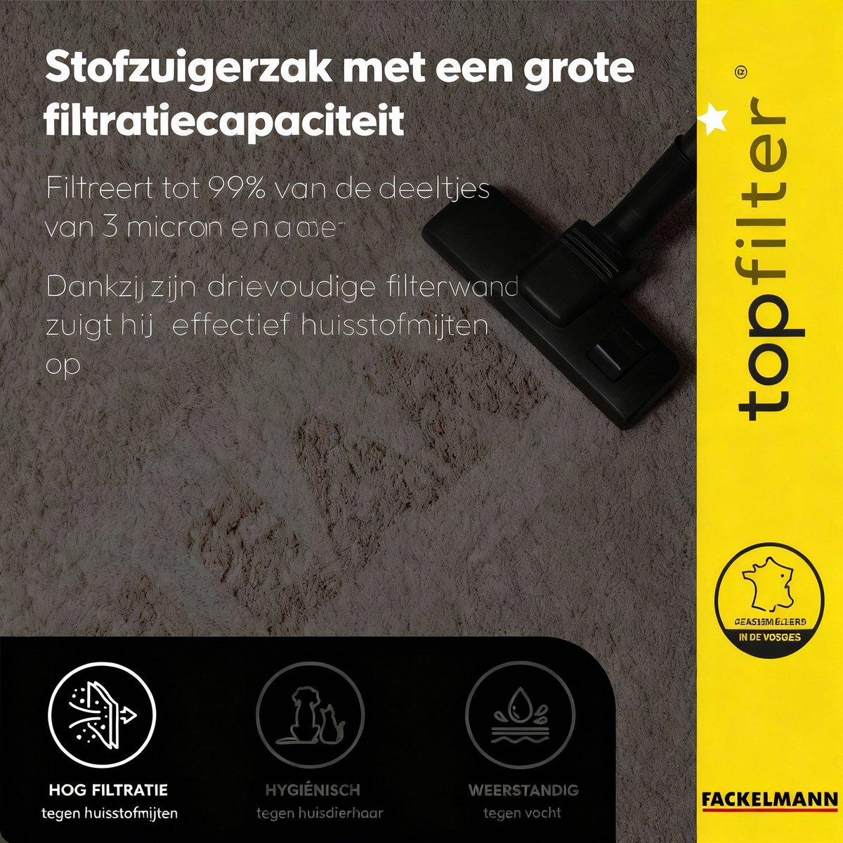 Set van 4 stofzuigerzakken Samsung en Dirt Devil TopFilter Premium