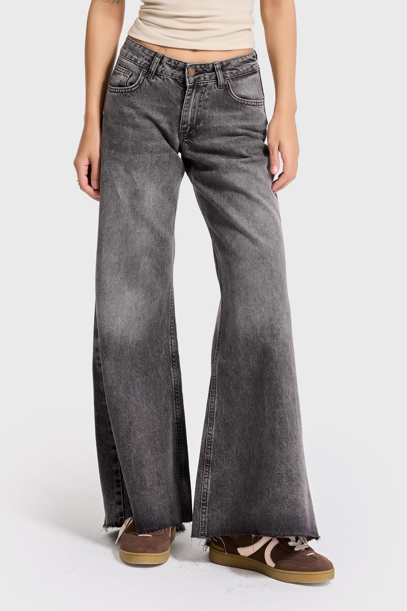 It's Basic - PALAZZO LOW RISE JEANS - STEEL
