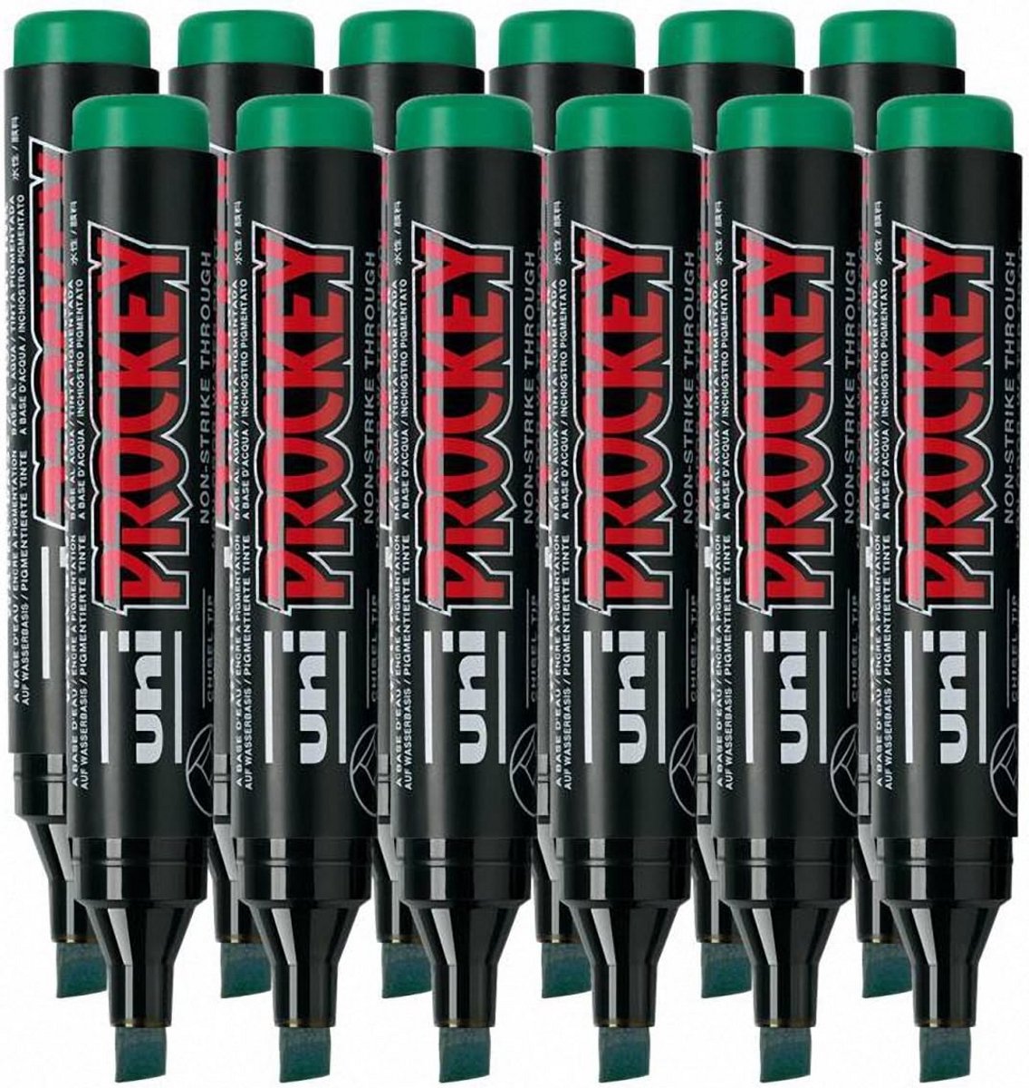 Set van 12 Groene Flipchart Markers met Brede Stiftpunt