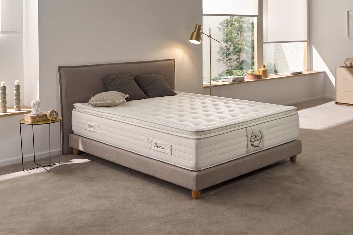 Moonia Westin Spring - Pocketvering matras 160x200 cm - 30 cm dik - Hybride - Gel traagschuim wit