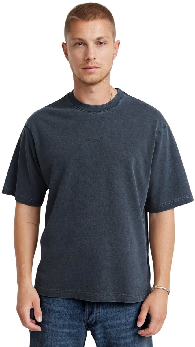 G-Star Overdyed center chest loose r t Heren T-shirts Petrol Pd