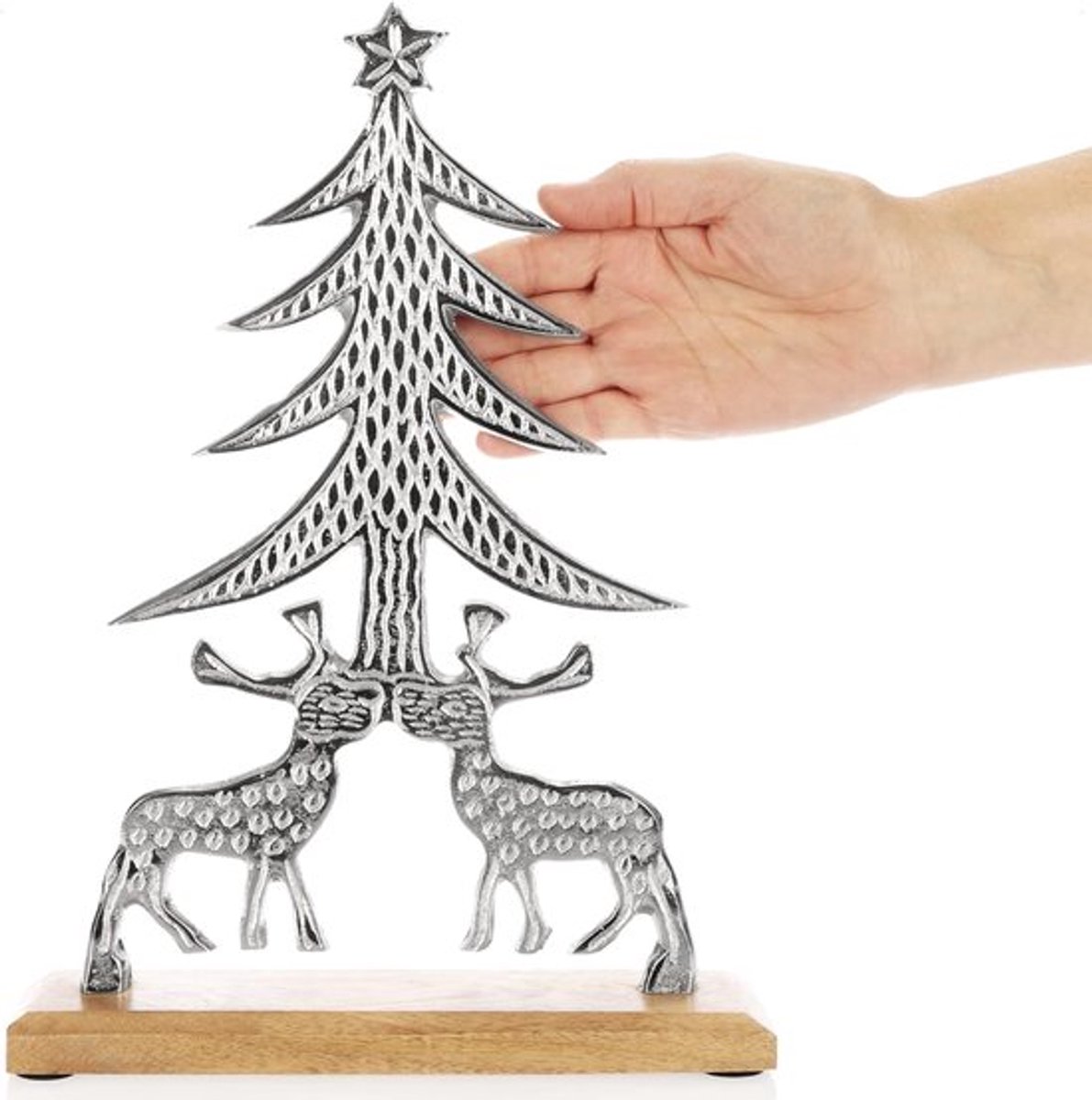 Candala Premium decoratieve standaard - sculptuurbeeld van vernikkeld