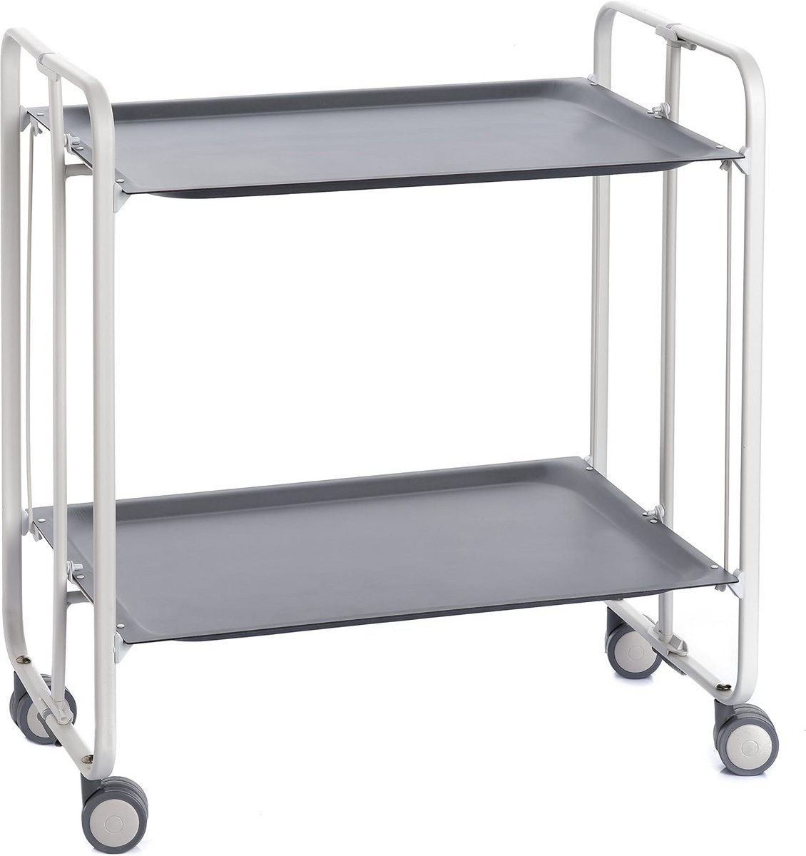 Opvouwbare Serveerwagen met 2 Niveaus en Wit Frame