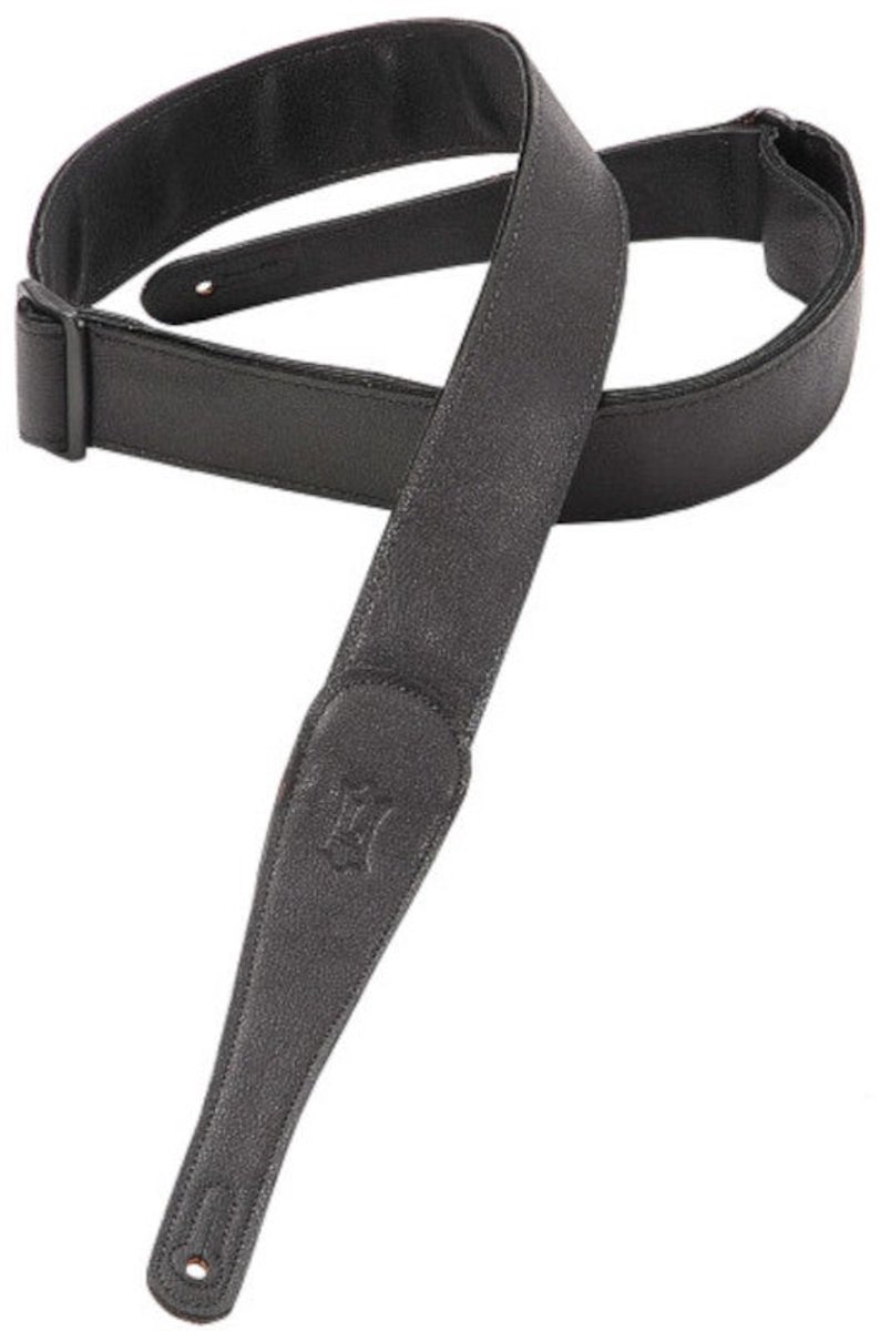 Levys Leathers M7GG-BLK lederen gitaarband - zwart 5cm breed