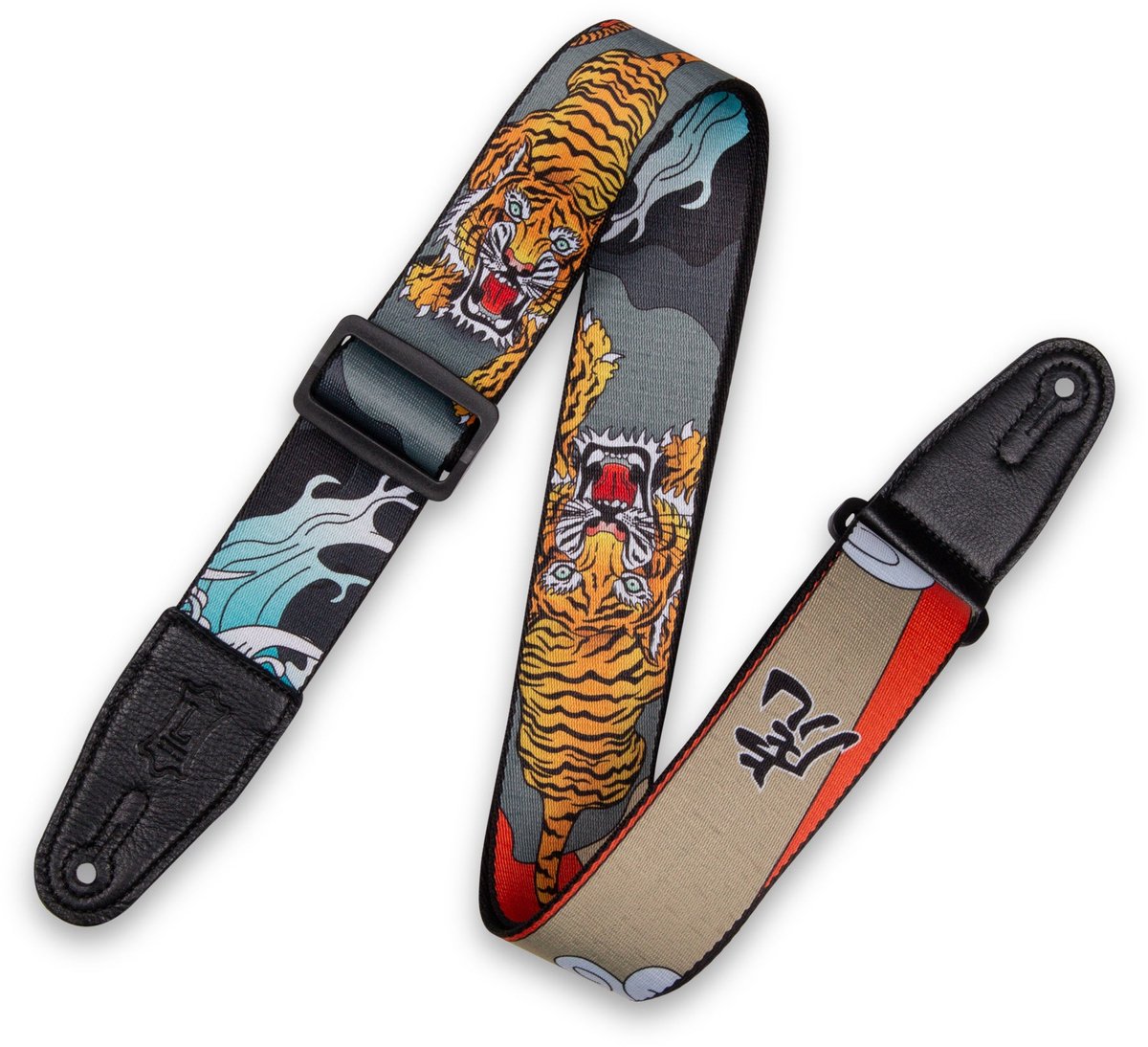 Levys Leathers MPD2C-124 polyester gitaarband met print - Japanse tijger