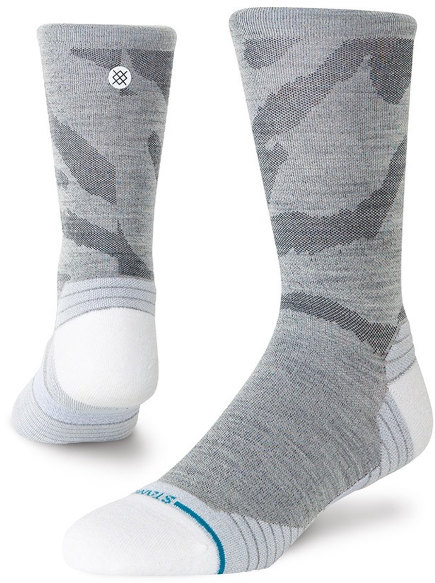 Stance heren freshtek infiknit run sokken digi dash light wool crew grijs
