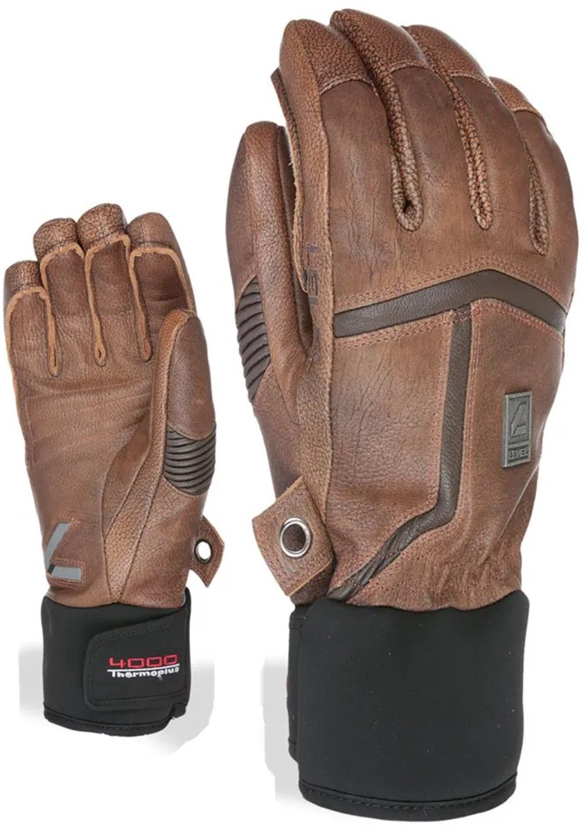 Level Off Piste Leather Handschoenen Bruin S-M Man