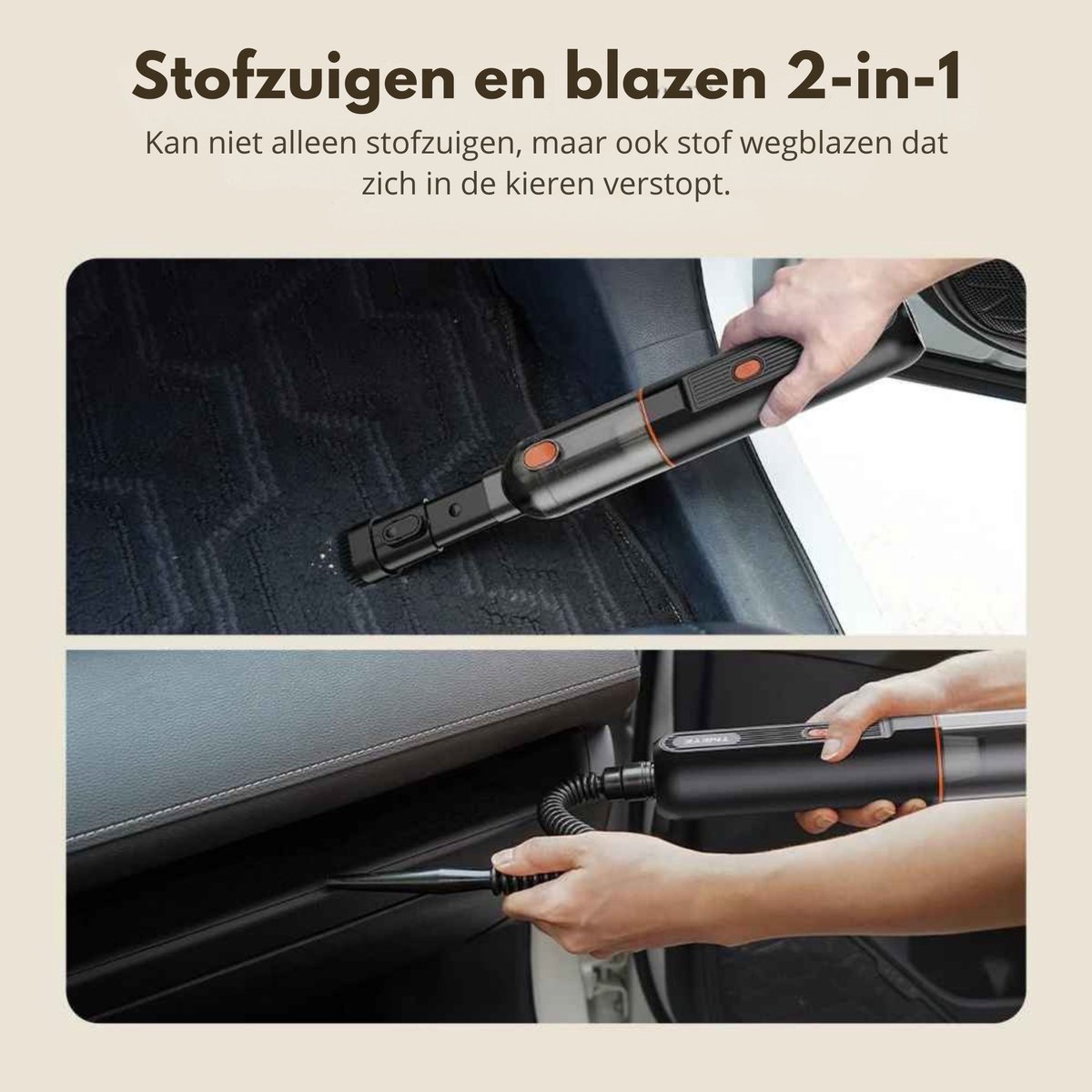 ElevateCommerce Draadloze Auto Stofzuiger 6500Pa 2-in-1 - afbeelding 2