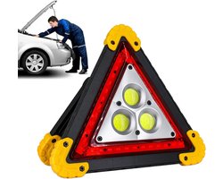 Opvouwbare LED waarschuwingsdriehoek - draagbaar veiligheidsbord voor auto - snel oplaadbaar - zichtbaar bij weinig licht - lichtgewicht ontwerp
