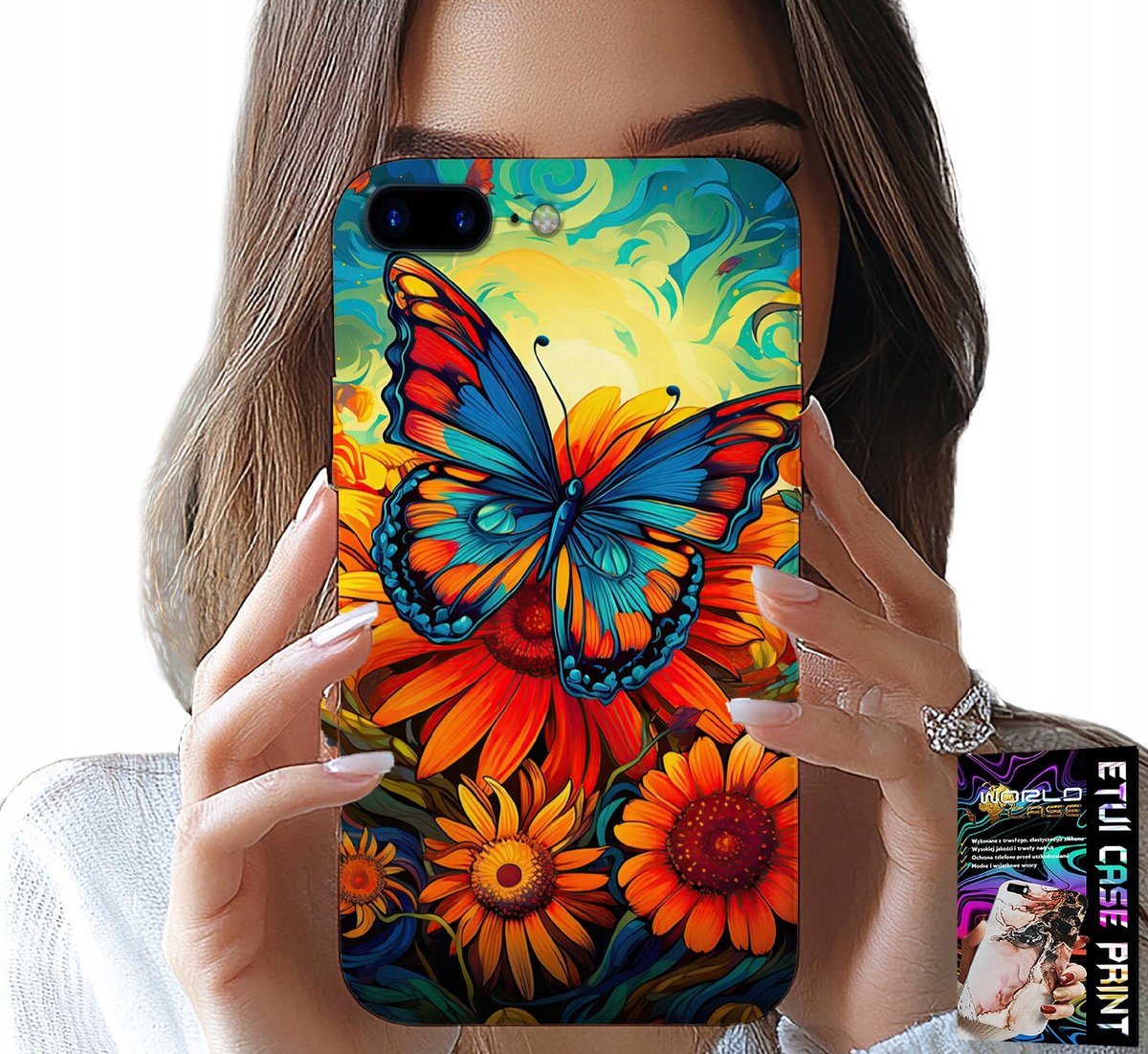 iPhone hoesje (7 Plus) - Hoesje met vlinders, bloemen en rozen