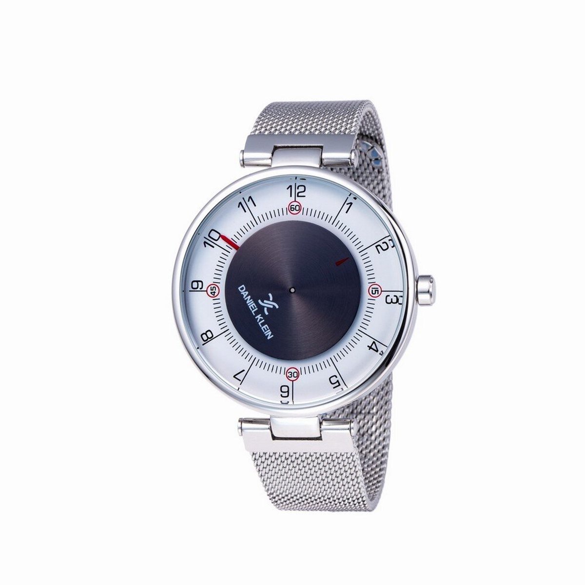 Daniel Klein DK11918-3 - Horloge - Analoog - Mannen - Heren - Milanese band - Rond - Zilverkleurig - Wit - Zwart