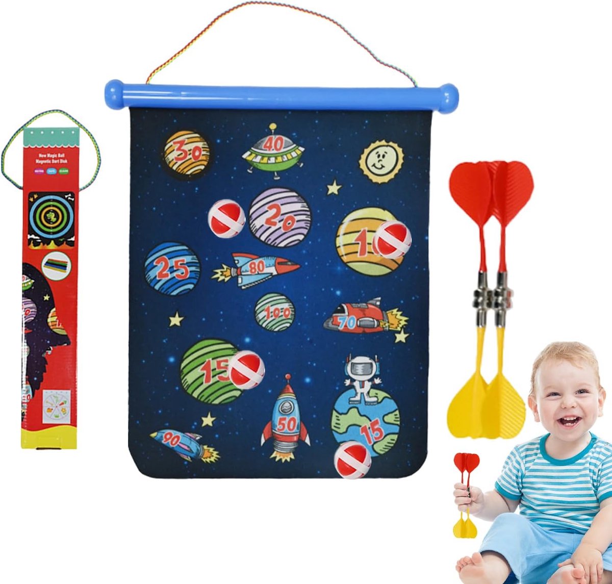 Magnetisch Dartbord Set - Speelset PVC - Binnen Spelen - Veilig Flexibel Materiaal - 38 cm Diameter - Sterrenhemel
