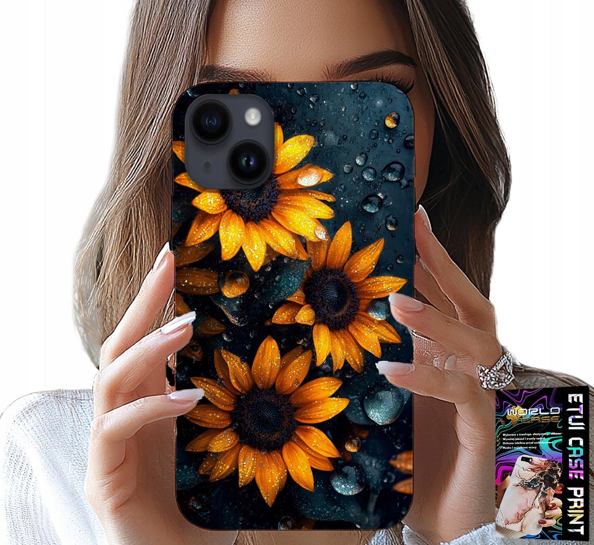 iPhone 14 Plus hoesje - Zonnebloemen, zonnebloem, bloemenpatroon