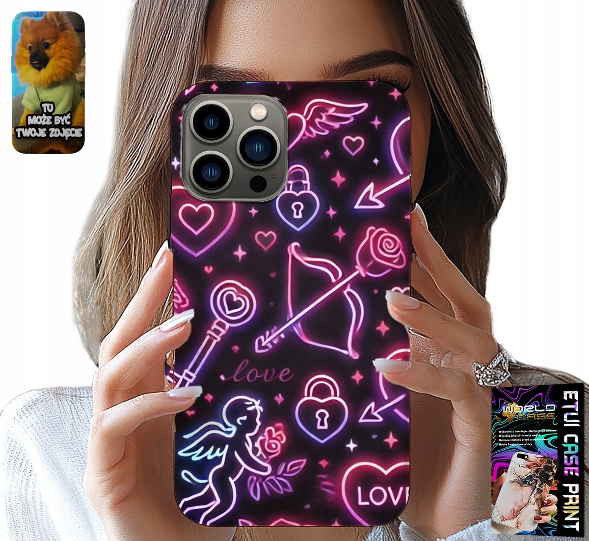 HOESJE VOOR IPHONE 13 PRO - VALENTIJNSDAGHOESJE, LOOT, CUPID, HARTJES