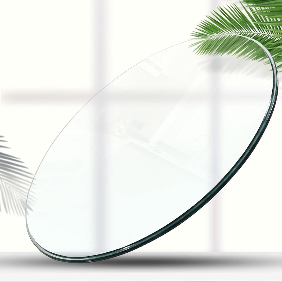 Rond Tafelblad - Draaiplateau Glas - Eettafel Gebruik - Gehard Glas - 44 cm Diameter - Helder