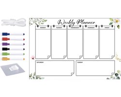 Magnetische Kalender - Maandplanner Acryl - Keuken Planning - Droog Uitwisbaar - 30 x 20 cm - Met 6 Pennen