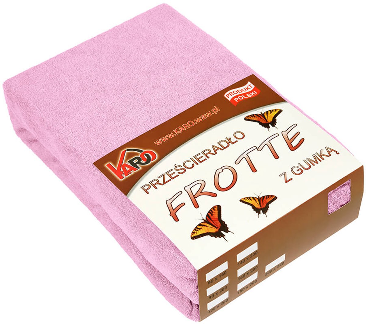 KARO - Hoeslaken Frotte - 80x160 cm - Roze - 200g/m2