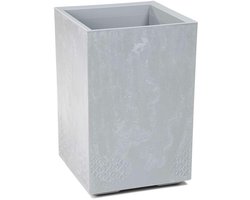 HowHomely Betonique Serie - Bloempot - Grijs Beton - H60x40 cm - Met Wielen