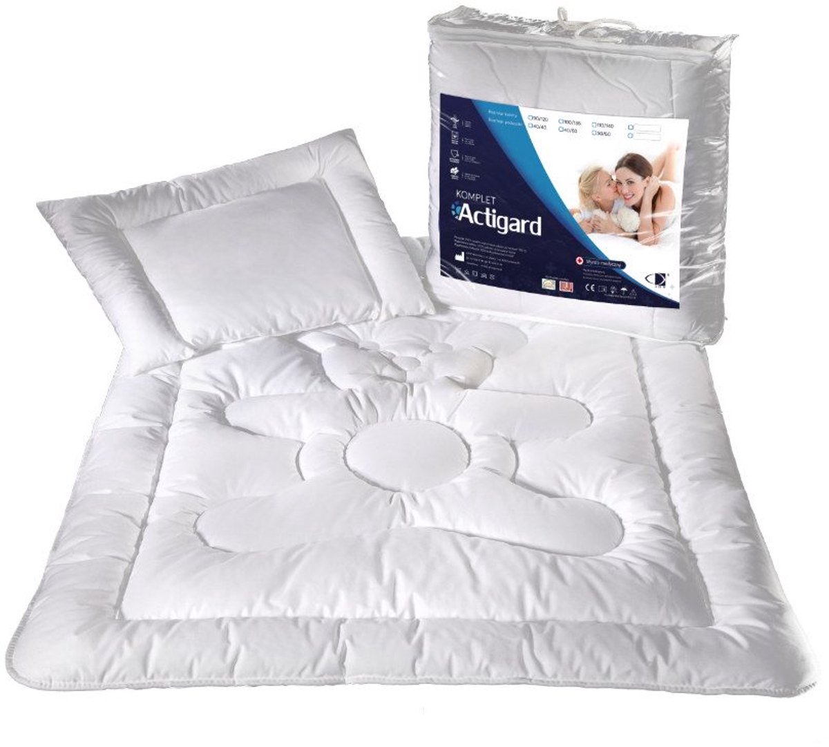 Enkel Dekbed 100x135 cm Actigard + kussen 40x60 cm