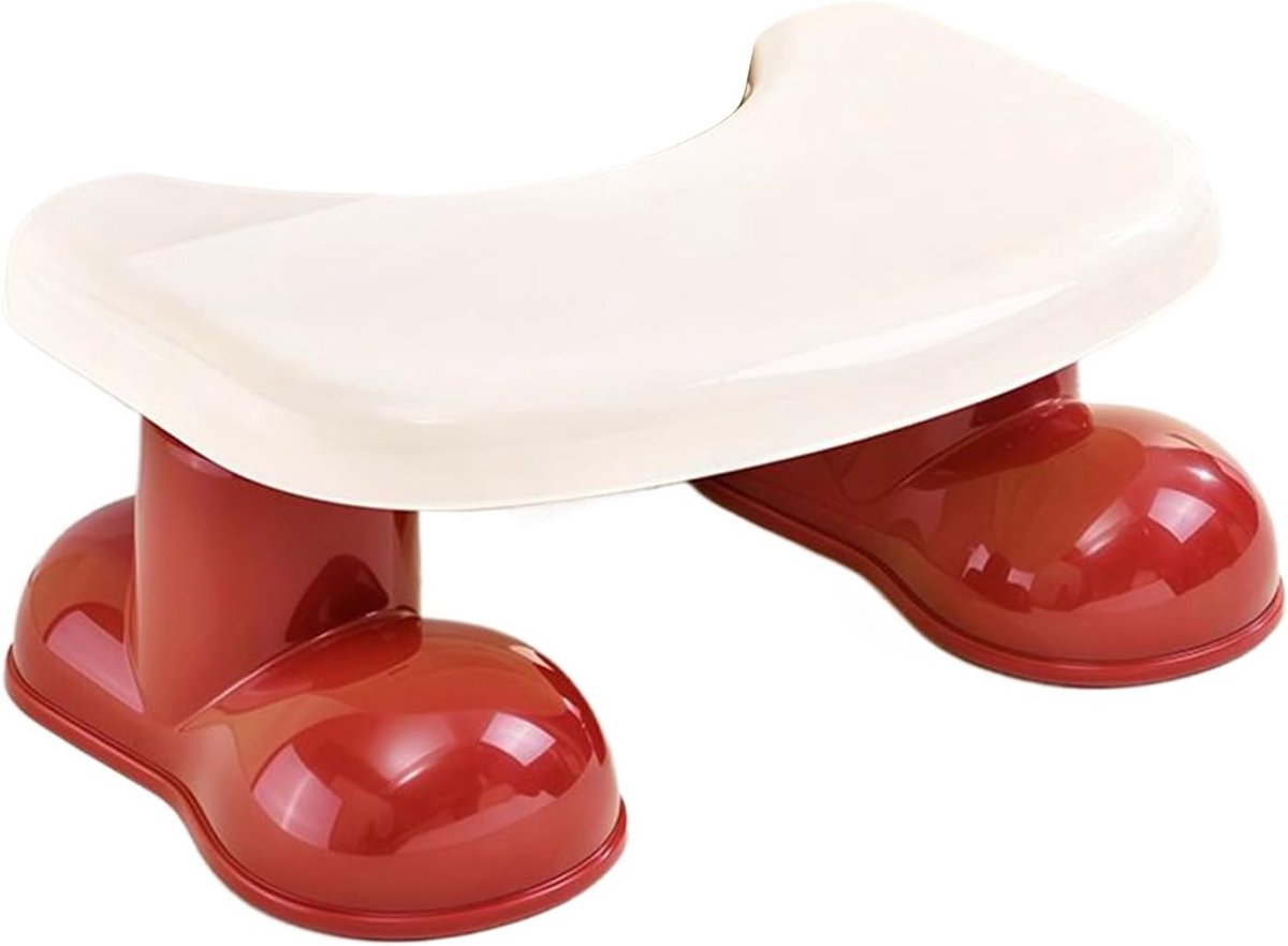 Toiletschep - Ondersteunende kruk - Badkamer comfort - Antislip oppervlak - 39.5 x 25 x 17 cm - Rood