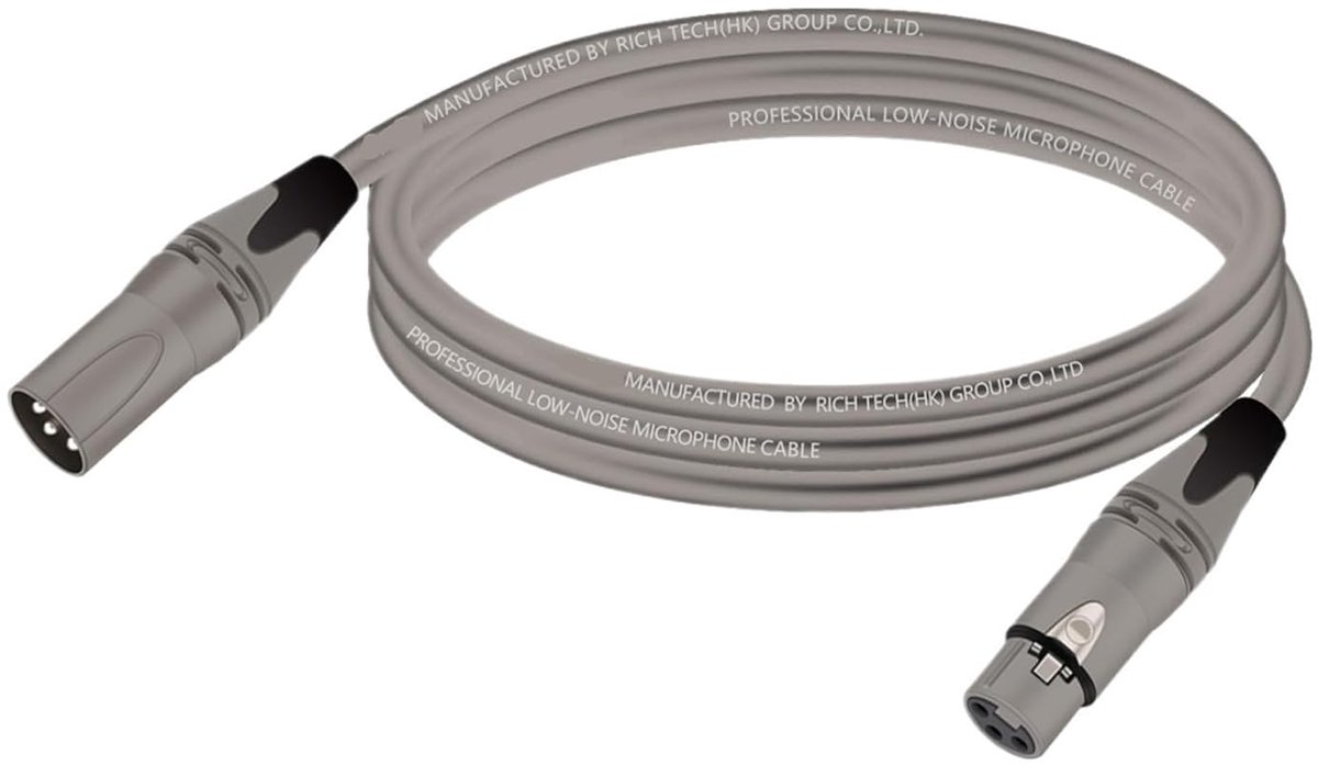 XLR Kabel - Microfoon Kabel - Audio Verbinding - Koper Afgeschermd - 30 cm tot 15 m - Grijs