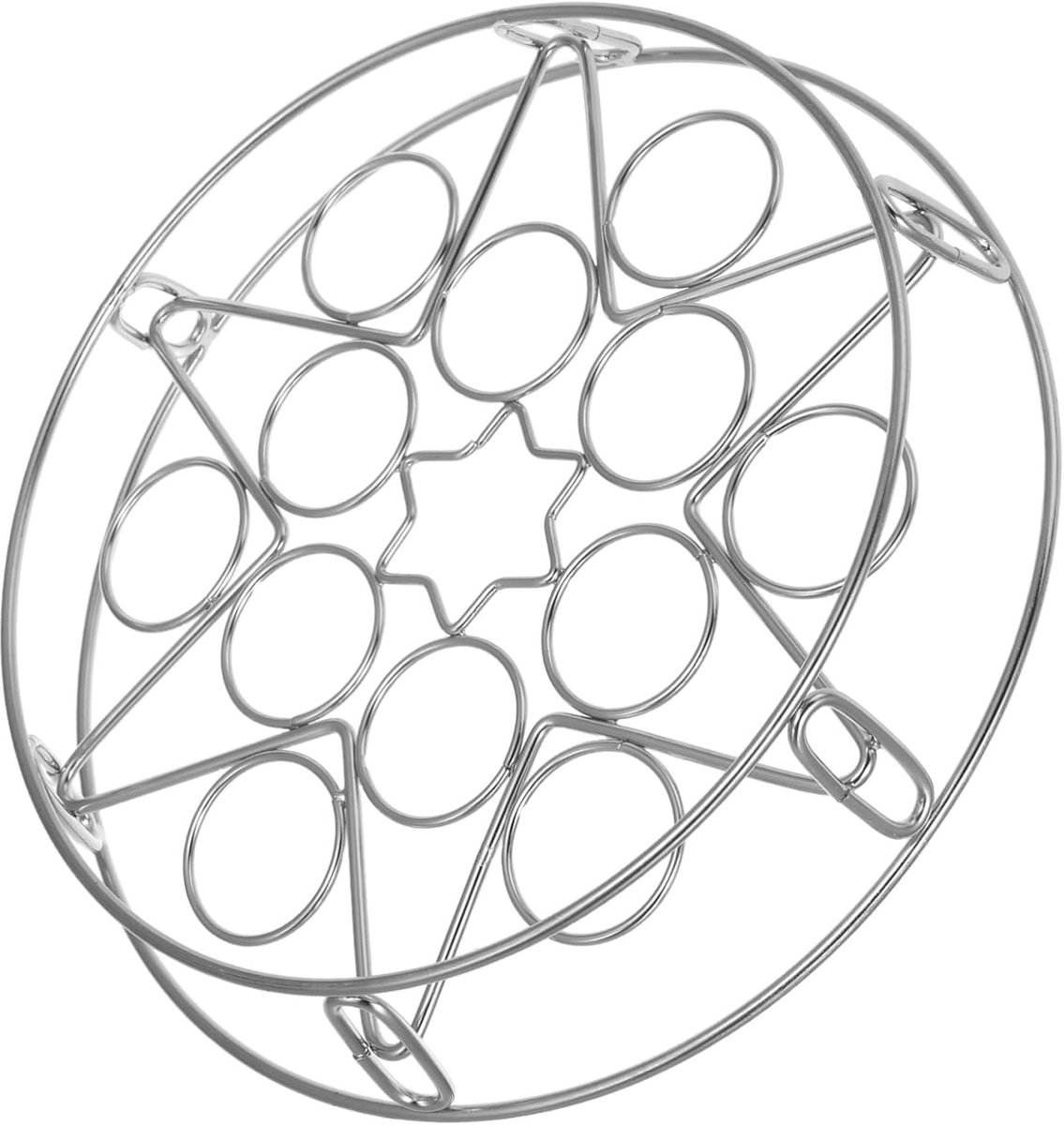 Eier Stoomrek - Keukenmandje - Gezond Koken - Stapelbaar Ontwerp - 25.5 cm - Zilver