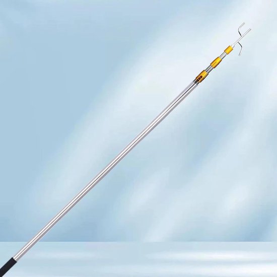 Trekstang - Grijphaak Gereedschap - Lastige Plekken Bereiken - Robuust Roestvrij Staal - 150 cm Lengte - Geel — afbeelding 4
