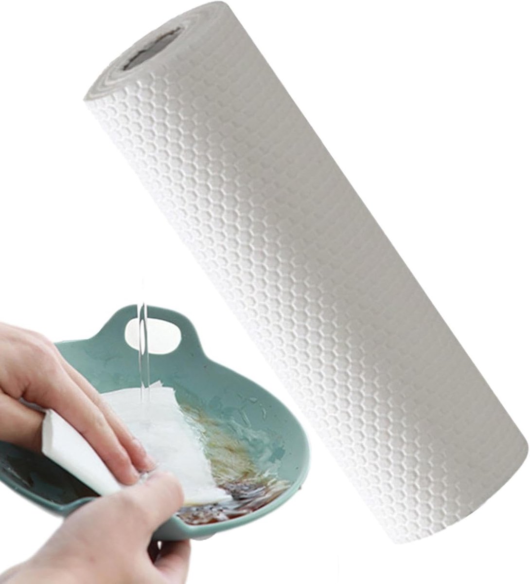 Keuken poetsrollen - Huishoudrollen afscheurbaar - Vlekken verwijderen - 50 herbruikbare doeken - 20x20 cm per doek