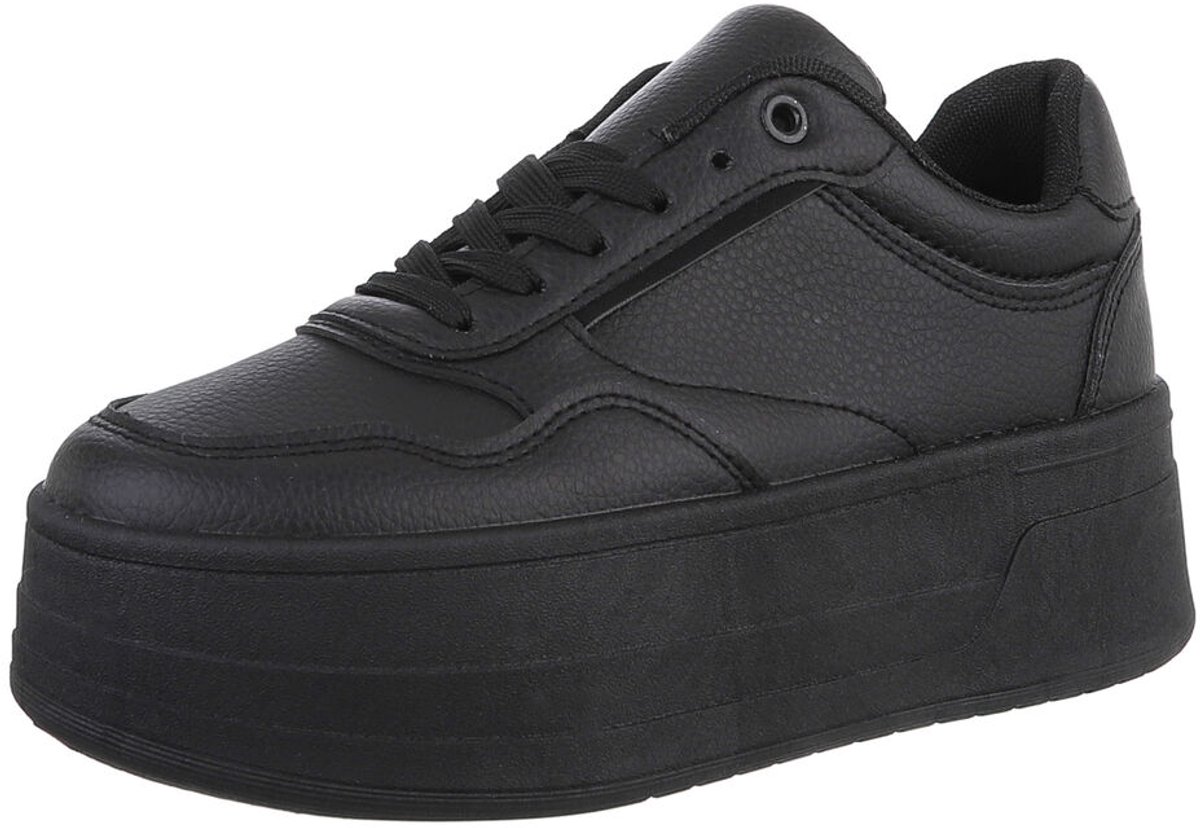 Dames wedge sneaker zwart maat 37