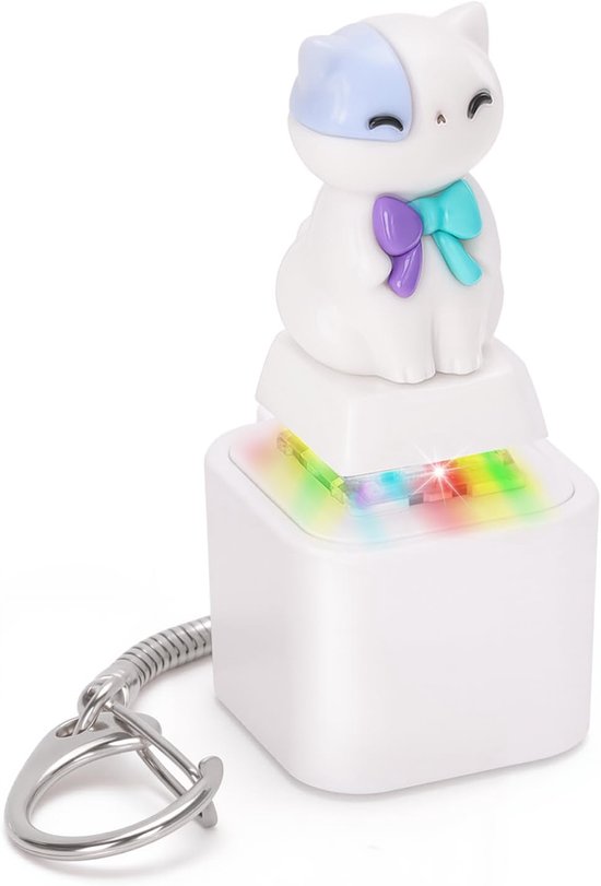 Toetsenbord Fidget Kattenspeeltje – Stressvermindering Met Klikgeluid – Silicone, Compact 3.6x3.2 Cm – Voor Kantoor, School, Thuis En Onderweg – 5 Stijlen