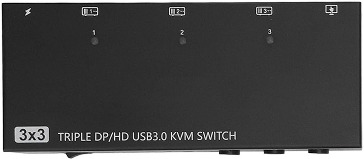 KVM Switch - 3 Computer Switch - Drievoudige Monitor - 8K 60Hz Ondersteuning - USB3.0 Poorten