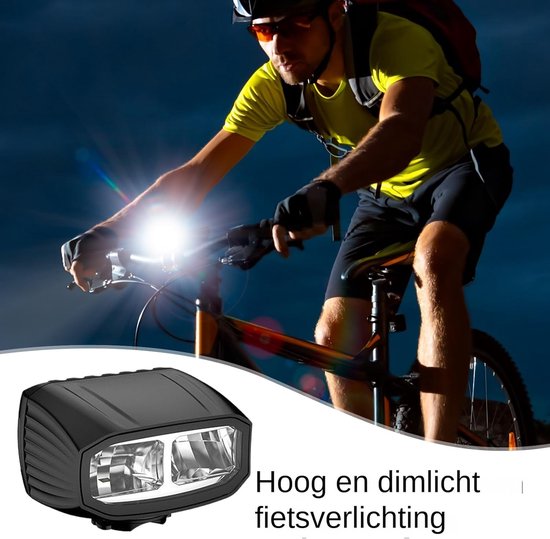 Fietsverlichting Oplaadbaar - Voorlicht Fietslamp - Veilig Fietsen - 4 Verlichtingsstanden - 3200mAh Batterij - Zwart — afbeelding 5