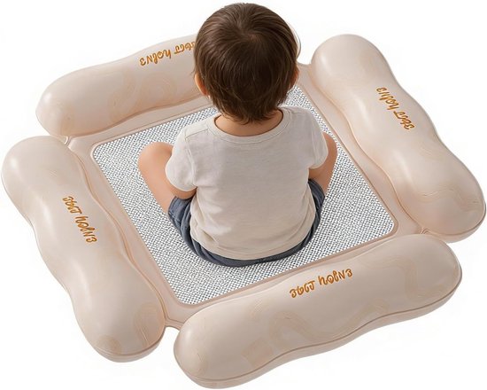 Opblaasbare Stoel - Waterhangmat Vlotter - Ontspannen op Water - Lekvrij PVC Materiaal - 110x100cm - Oranje — afbeelding 5