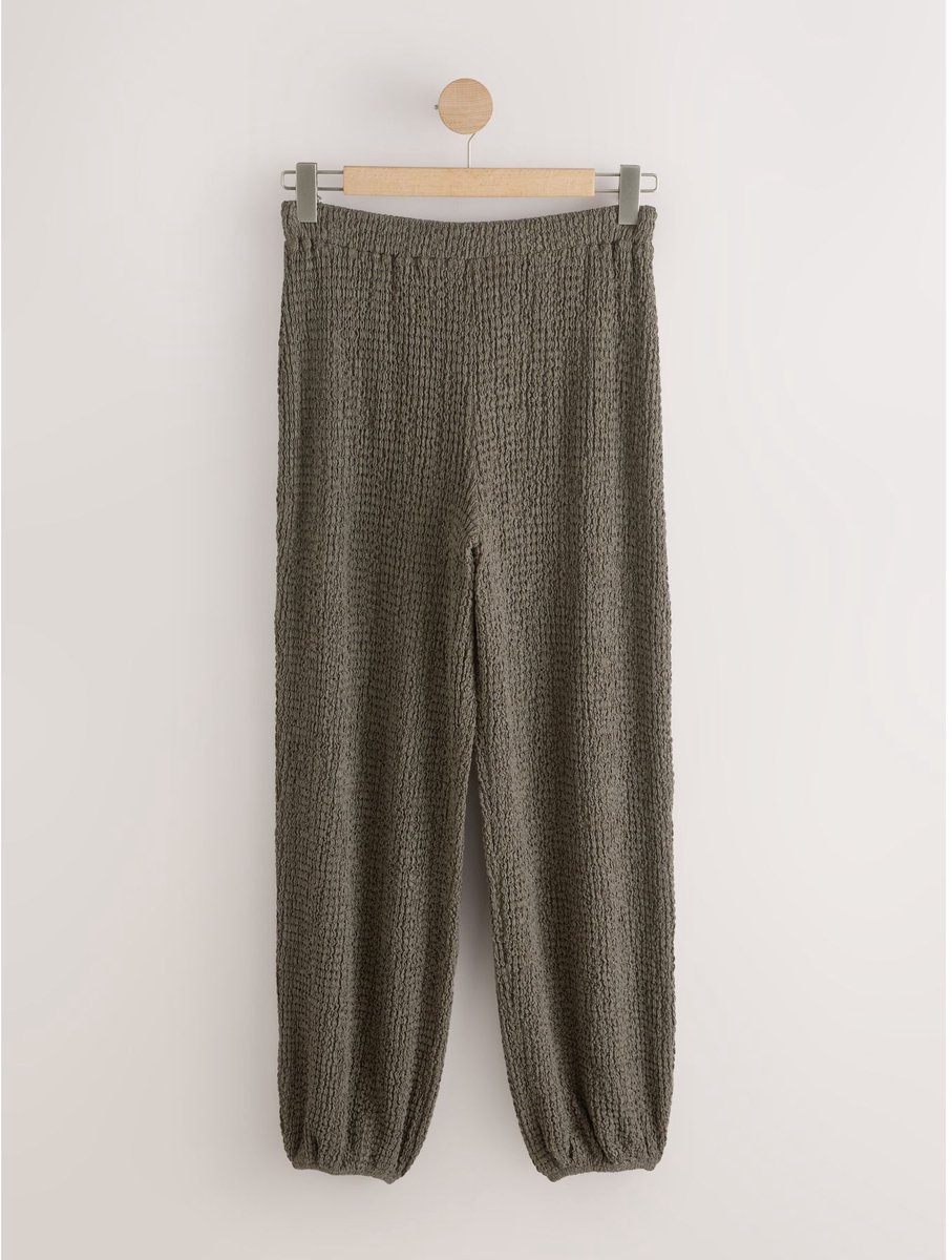 Next - Dames - Broek met textuur en barrelpijpen - Groen
