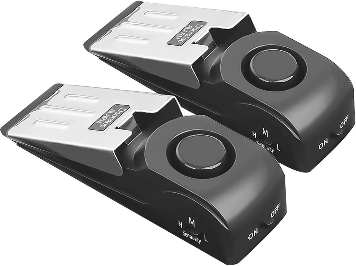 Deur Alarm - Veiligheidssirene - Extra Beveiliging - 120DB Sirene - 14cm x 4.5cm - Zwart