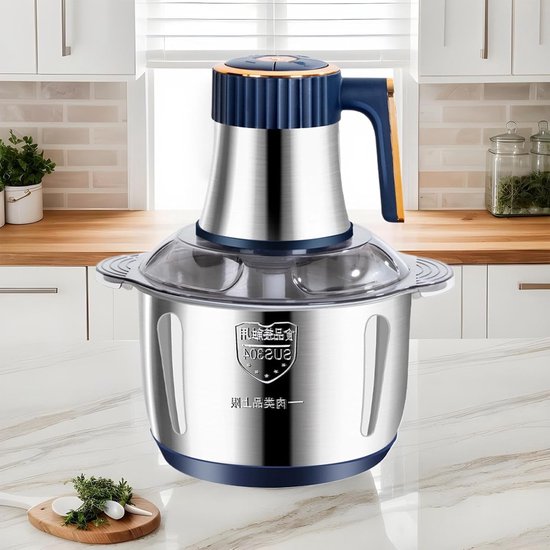 Elektrische hakmolen - Keukenmachine vlees - Snel ingrediënten malen - Grote inhoud 5 liter - 22x14x30 cm - Zilverkleurig — afbeelding 4