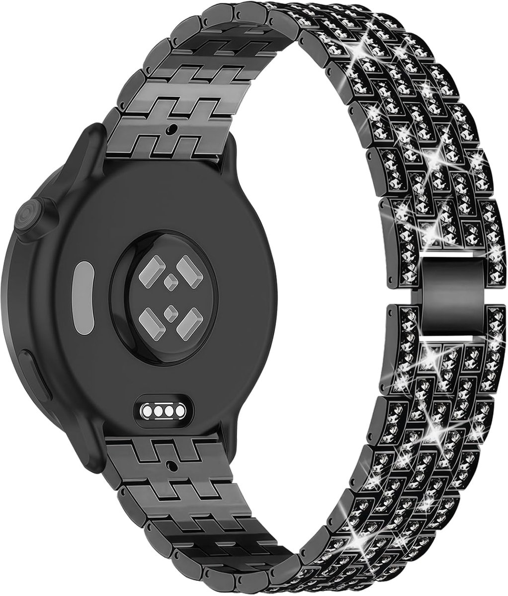 Metalen Smartwatch Band - Bling Diamant Armband - Chique Dagelijks - Verstelbaar met Tool - 20 mm Breedte - Zilverkleurig