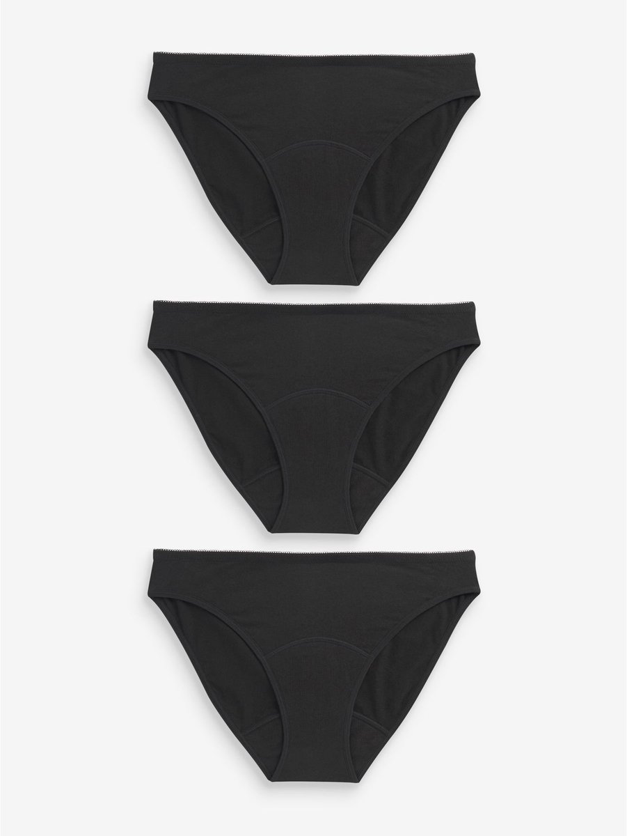 Next Verpakking van 3 volledige katoenen menstruatieonderbroeken met medium flow