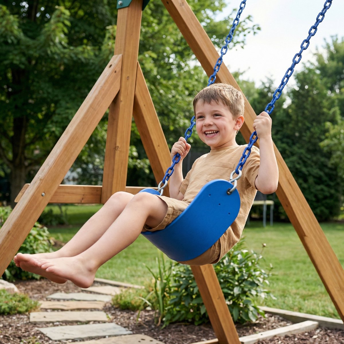 JAXY Schommelzitje - Kinderschommel Buiten - Tot 136 KG - Buitenspeelgoed Jongens, Meisjes & Peuter - Blauw — afbeelding 3