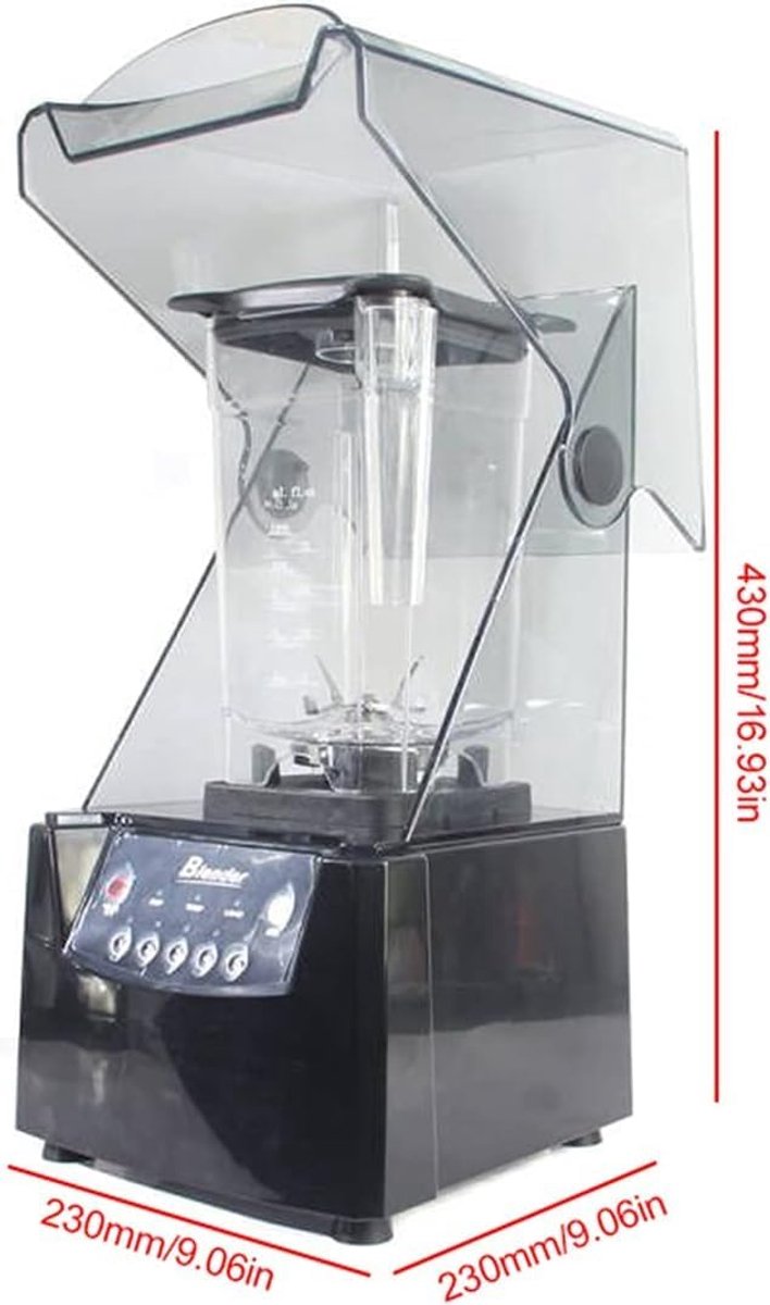 Krachtige Blender - Keukenmixer IJscrusher - Smoothies en Sap - Geluiddempende Kap - 1.8 Liter Inhoud