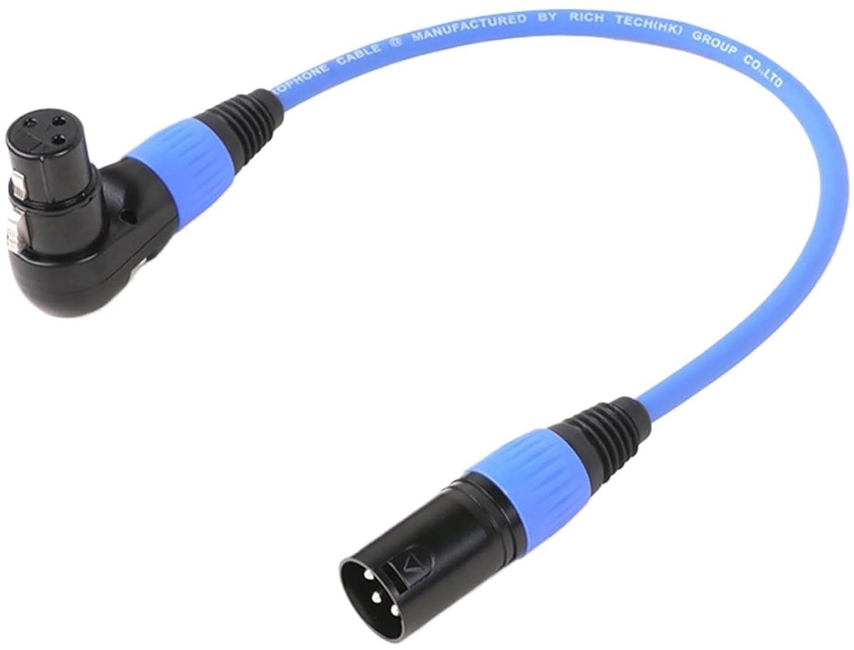 XLR Patchkabel - Microfoonkabel - Muziek Opnemen - Haakse Connector - 15 Meter - Blauw