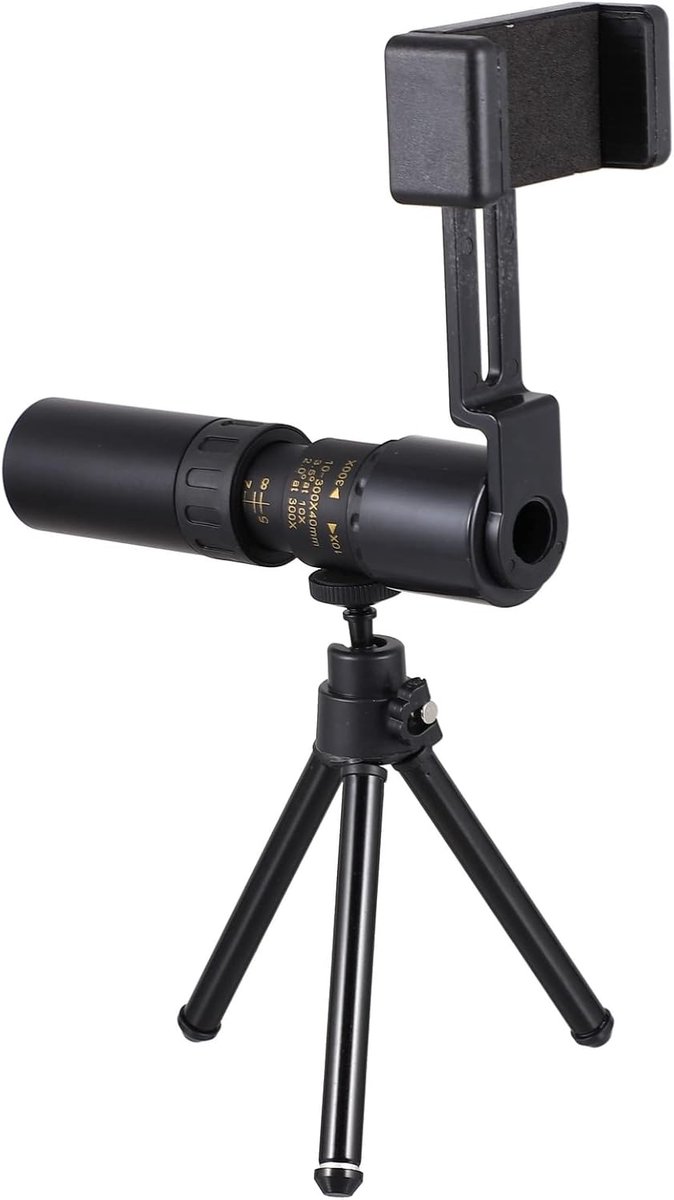 Monoculaire Telescoop - Enkel Oog Kijker - Buiten Observatie - Verstelbare 300x Zoom - 40mm Objectief Lens - Zwart