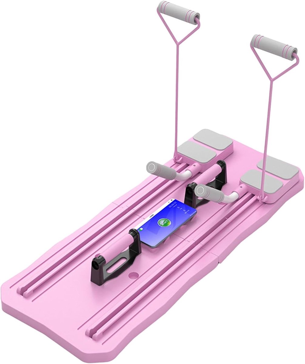 Pilates Oefenbord - Thuis Gym - Krachttraining Buik - Draagbaar Opvouwbaar - 93x36.7cm - Roze