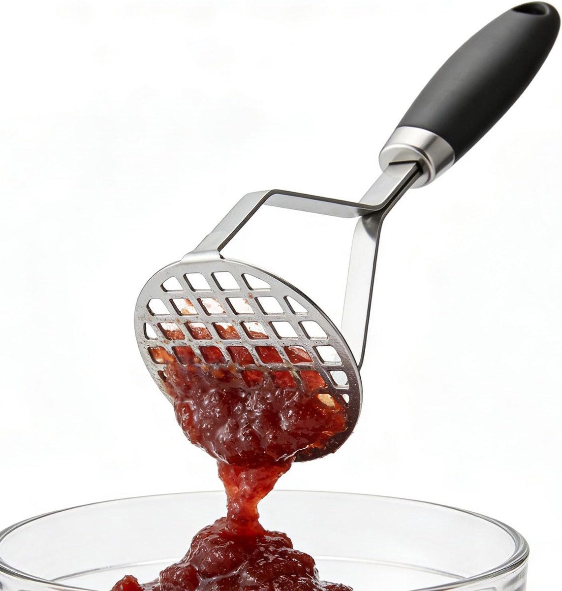 Aardappelstamper - Prak Gereedschap - Maaltijd Bereiding - Roestvrij Staal - 26x8x8cm - Zilver