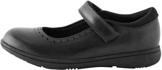Next - Meisjes - Mary Jane-schoolschoenen van leer met brogue-detail en brede pasvorm (G) - Zwart