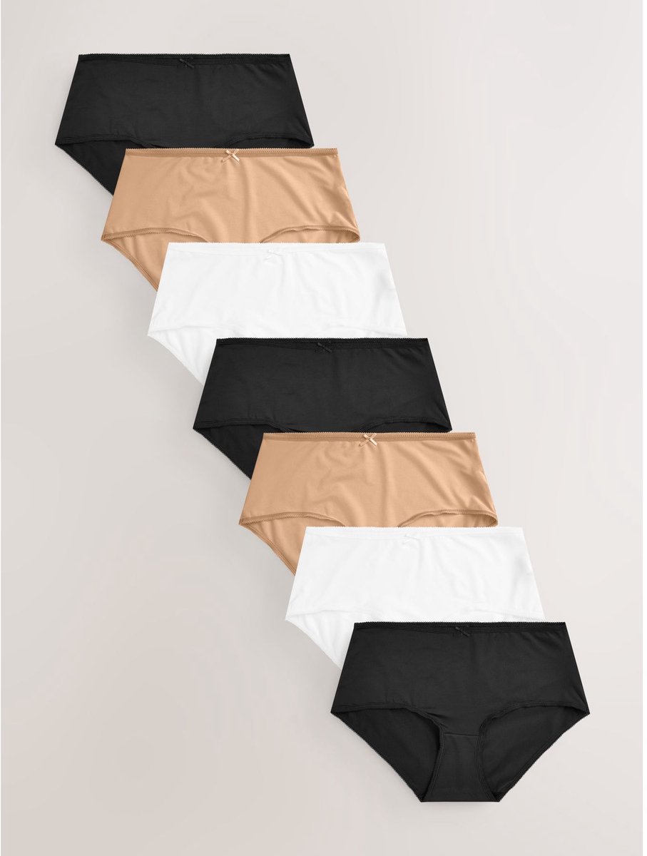 Next - Dames - Set van 7 slipjes van microvezels - Zwart