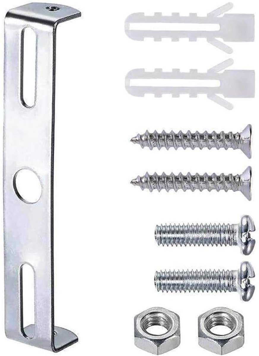 Montageset Verlichtingsarmaturen - Plafondplaat Ophangbeugel - Lampen Ophangen - Stevige Metalen Constructie - 4 Sets - Zilver